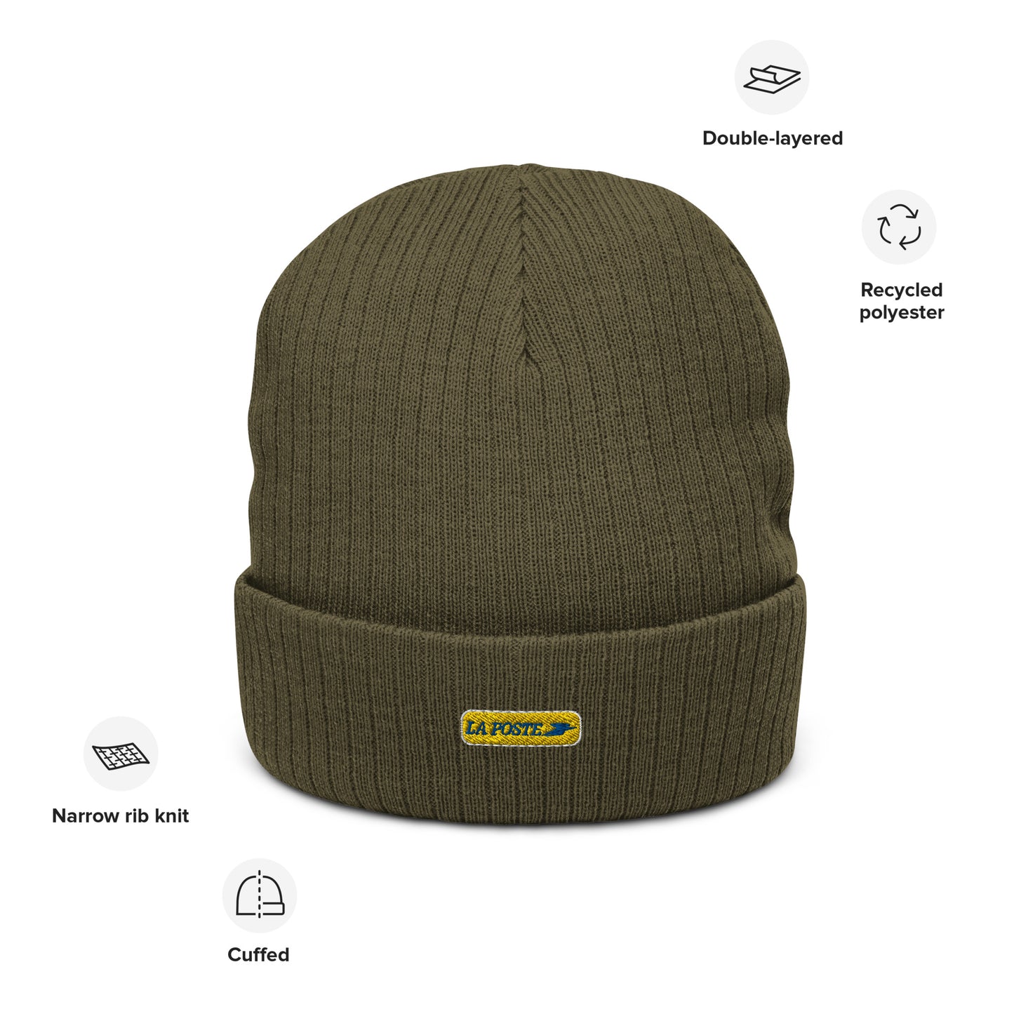 la poste ribbed knit beanie