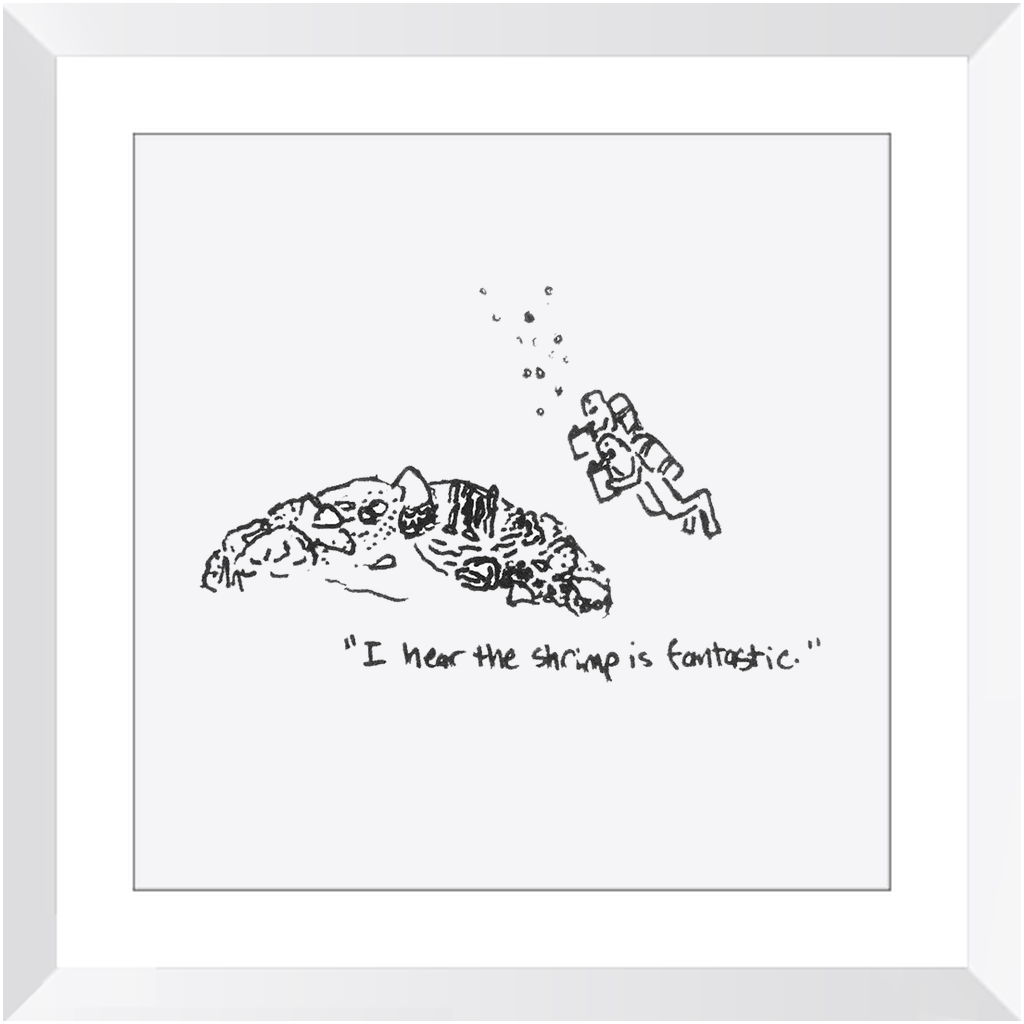 shrimp restaurant framed prints