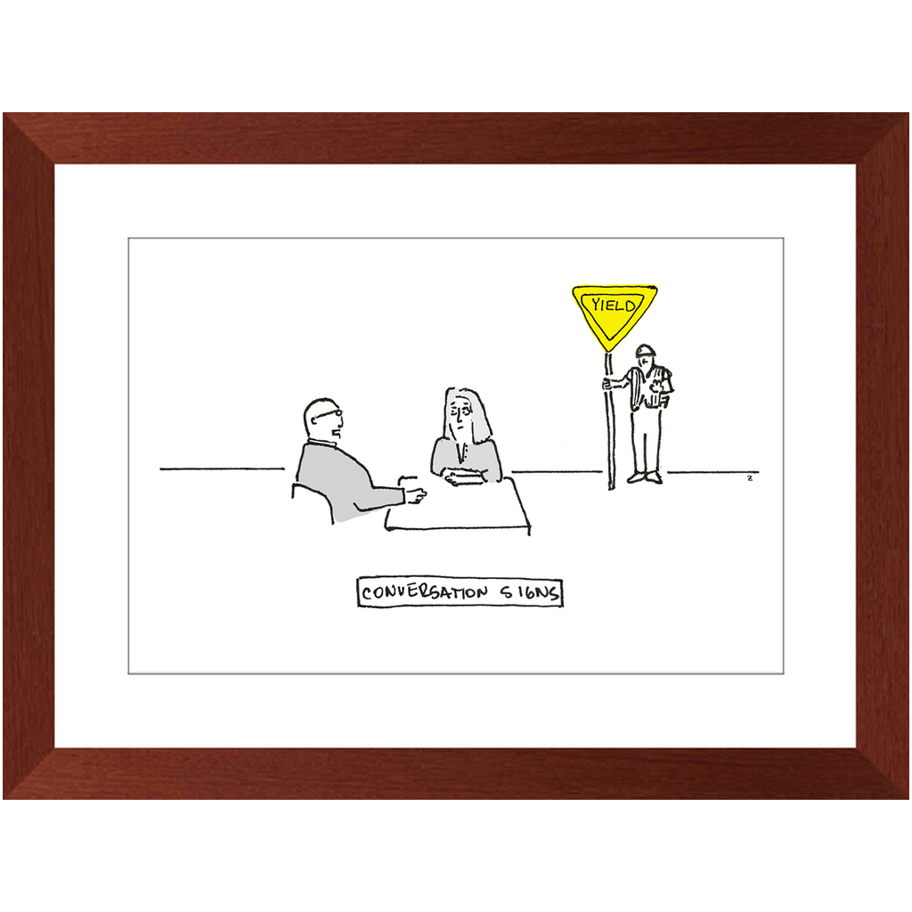 conversation sign framed print