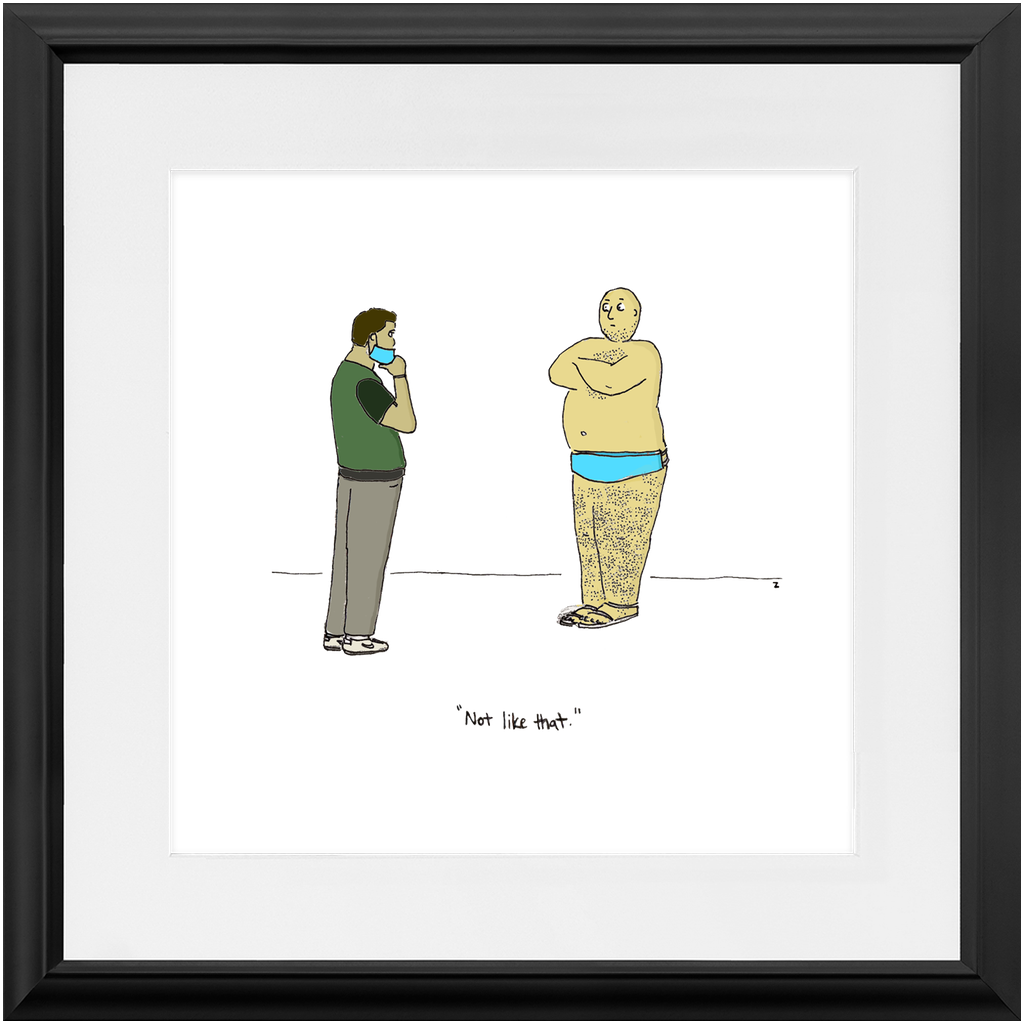 diaper mask framed print
