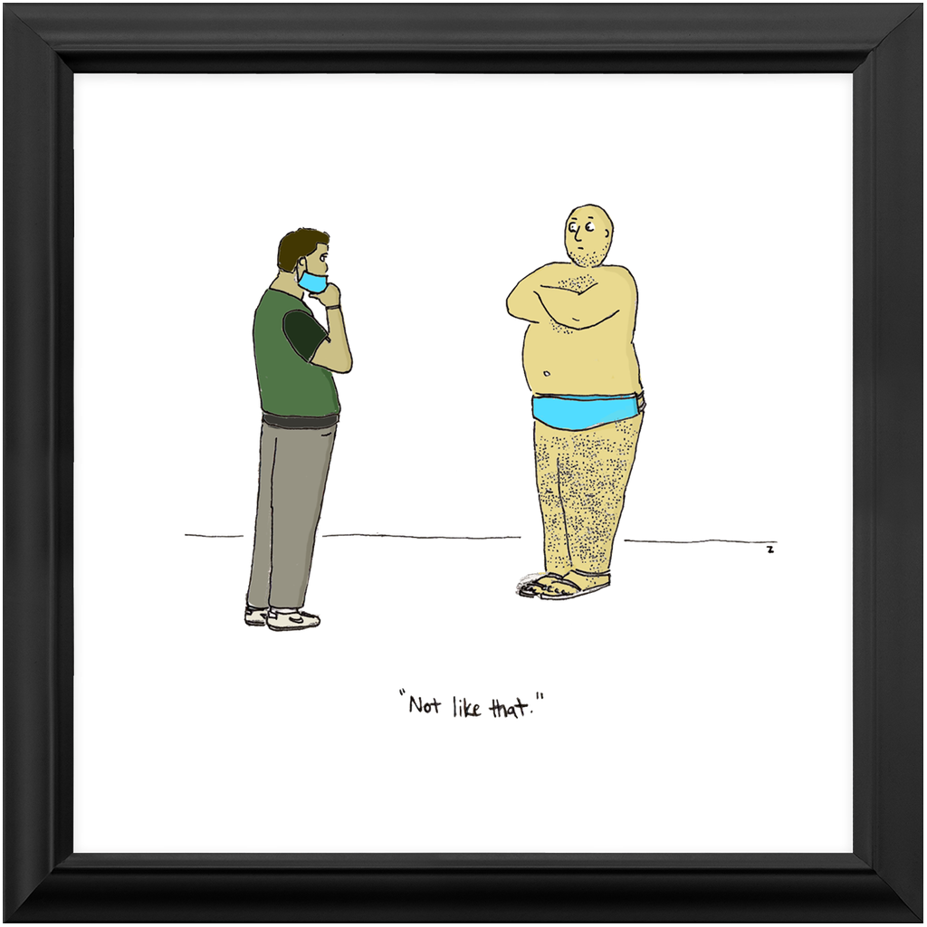 diaper mask framed print