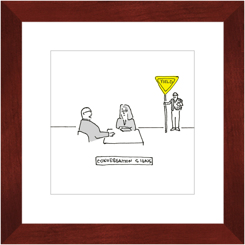conversation sign framed print