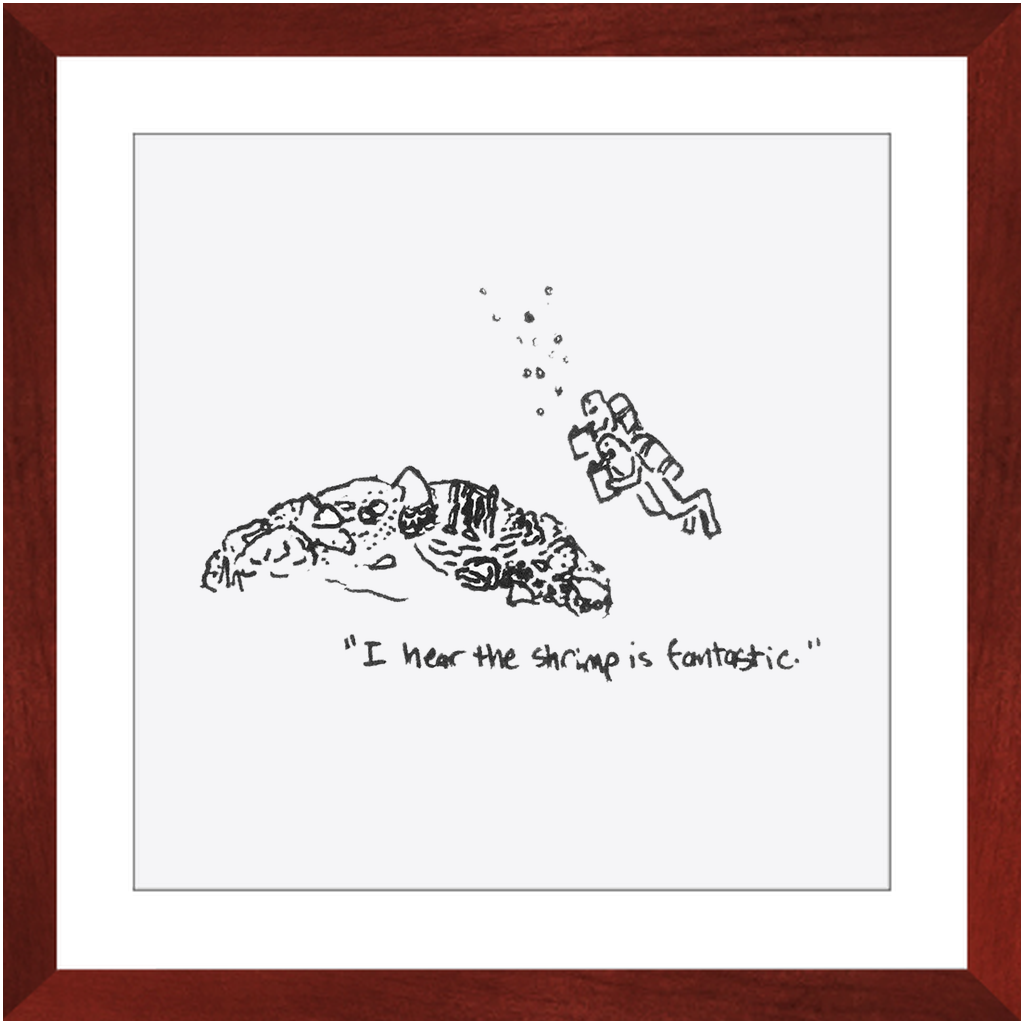 shrimp restaurant framed prints