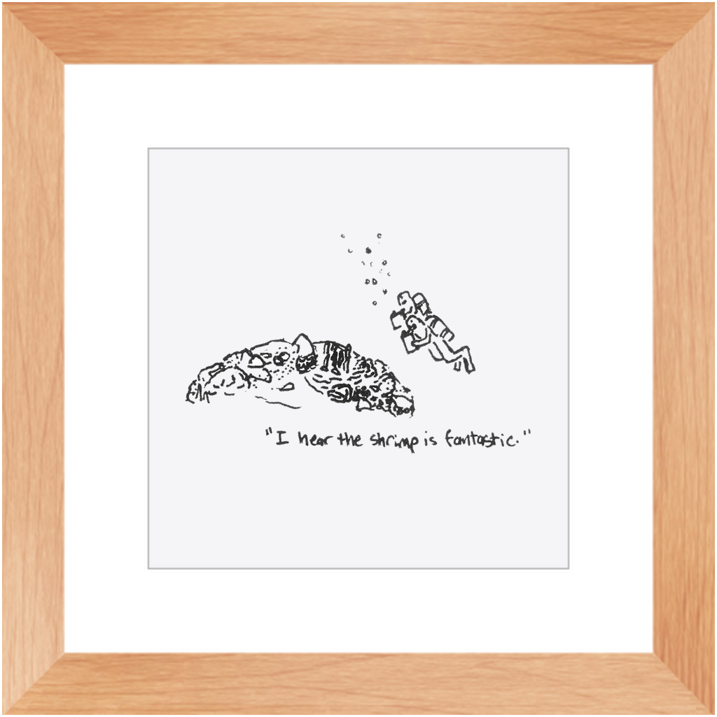 shrimp restaurant framed prints
