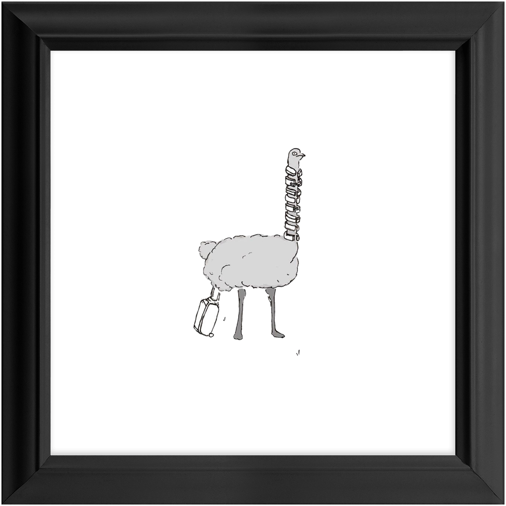 solo flying ostrich framed print