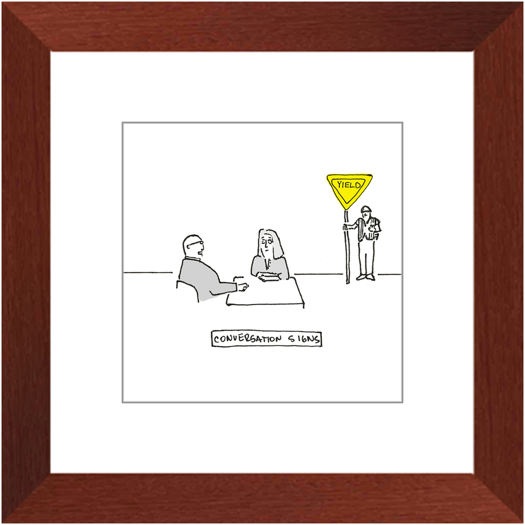 conversation sign framed print