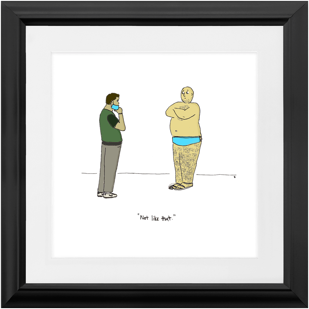 diaper mask framed print