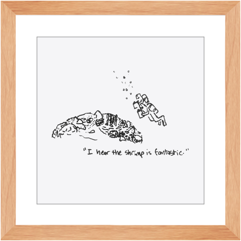 shrimp restaurant framed prints