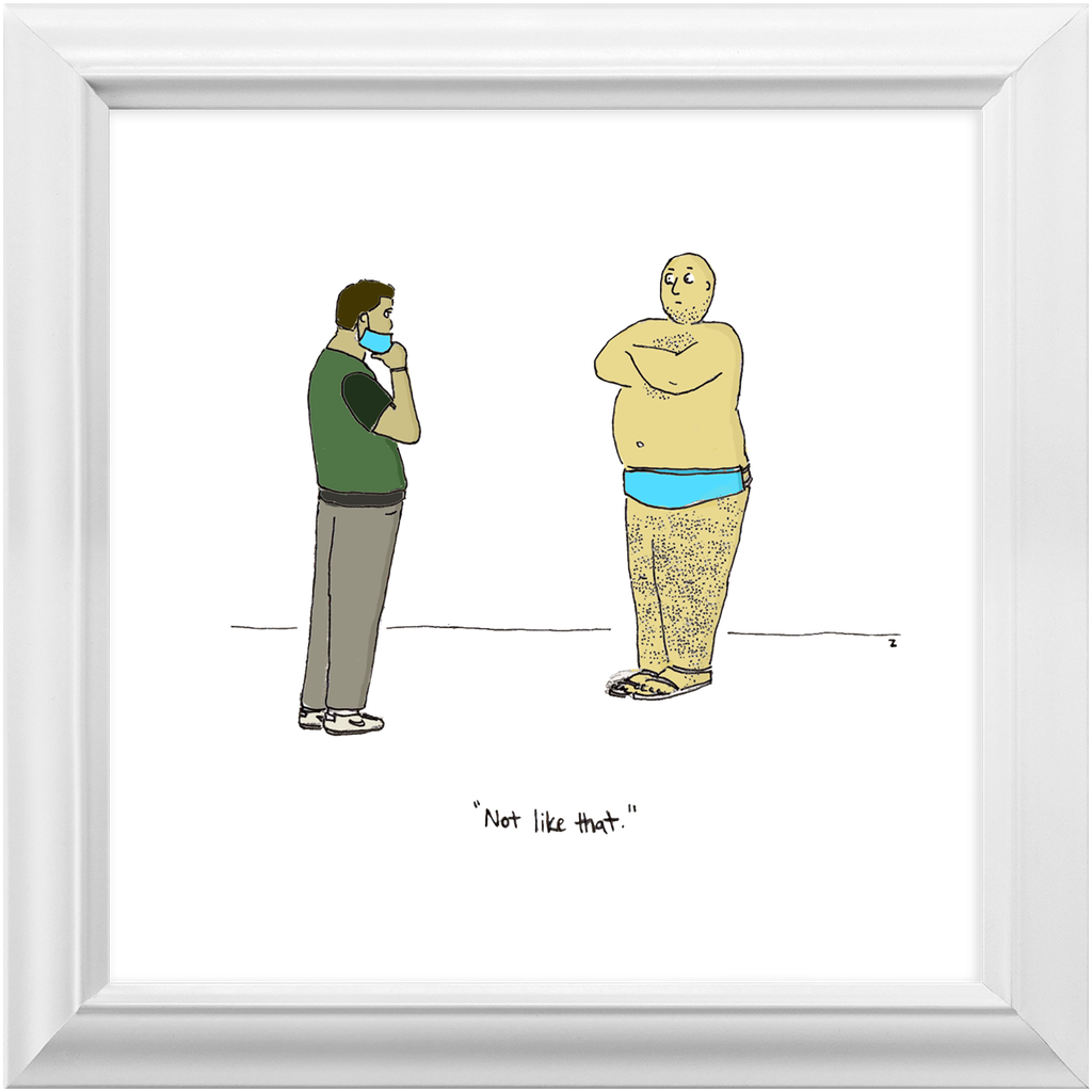 diaper mask framed print