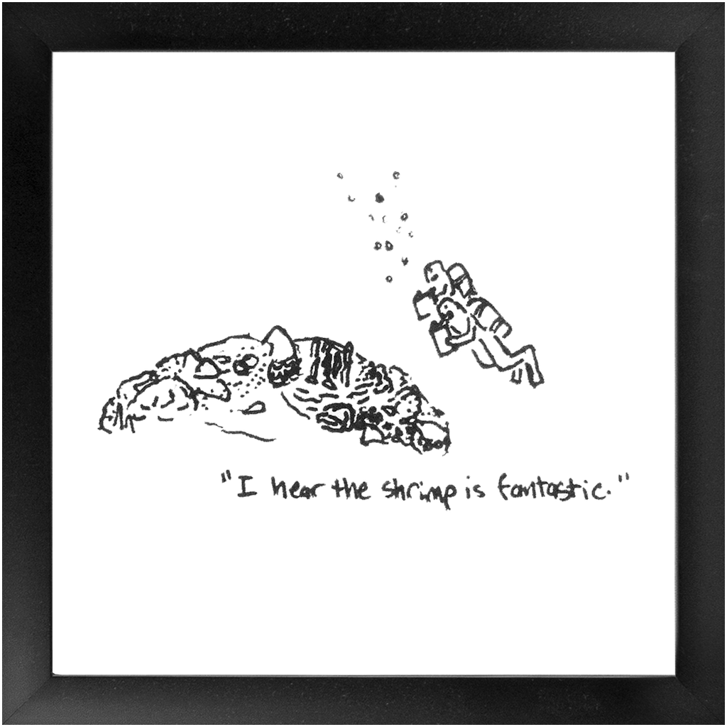 shrimp restaurant framed prints