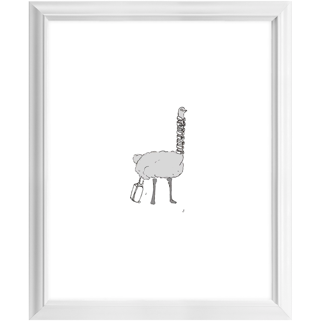 solo flying ostrich framed print