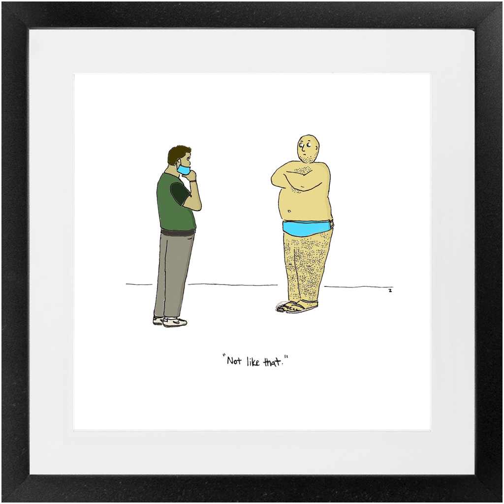 diaper mask framed print
