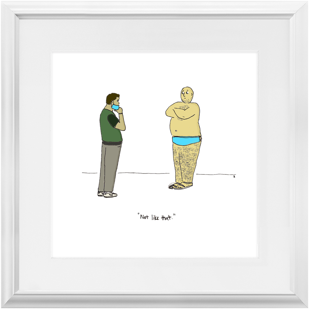 diaper mask framed print