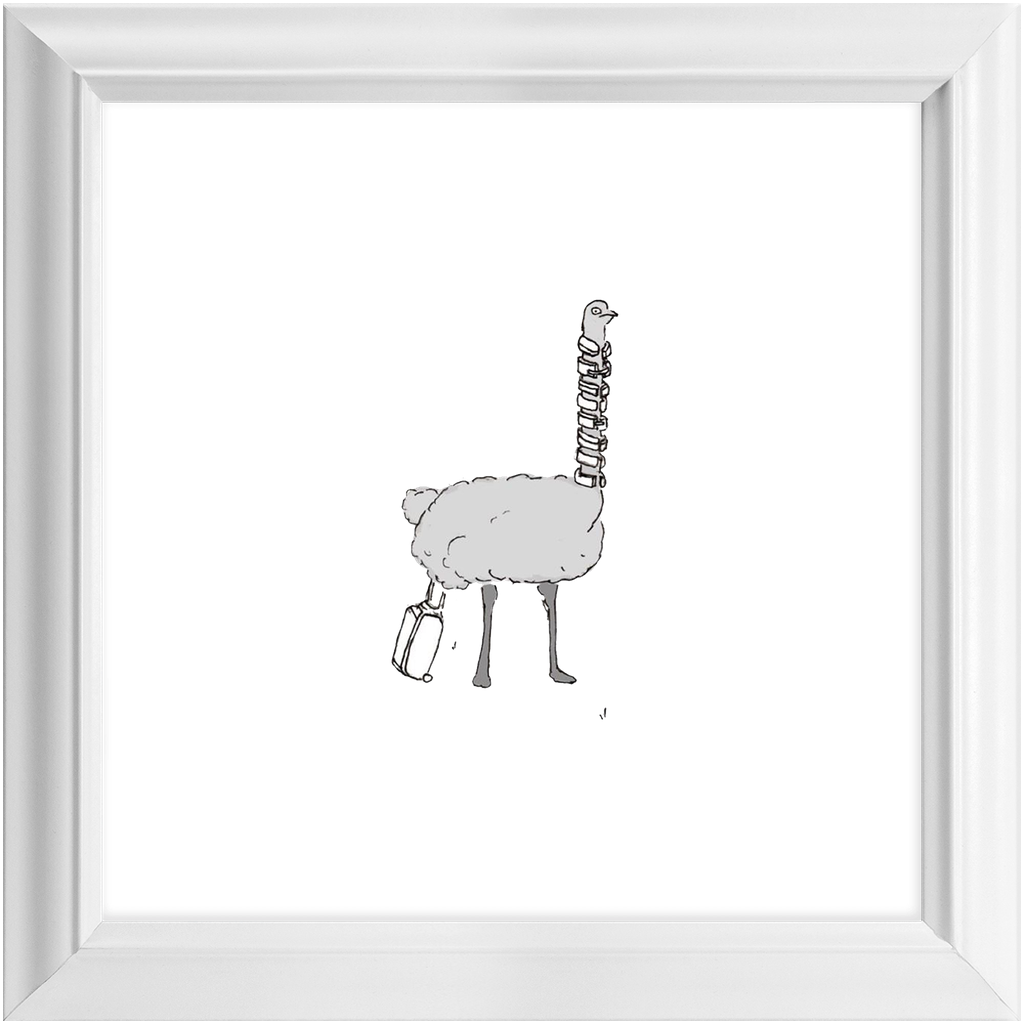solo flying ostrich framed print