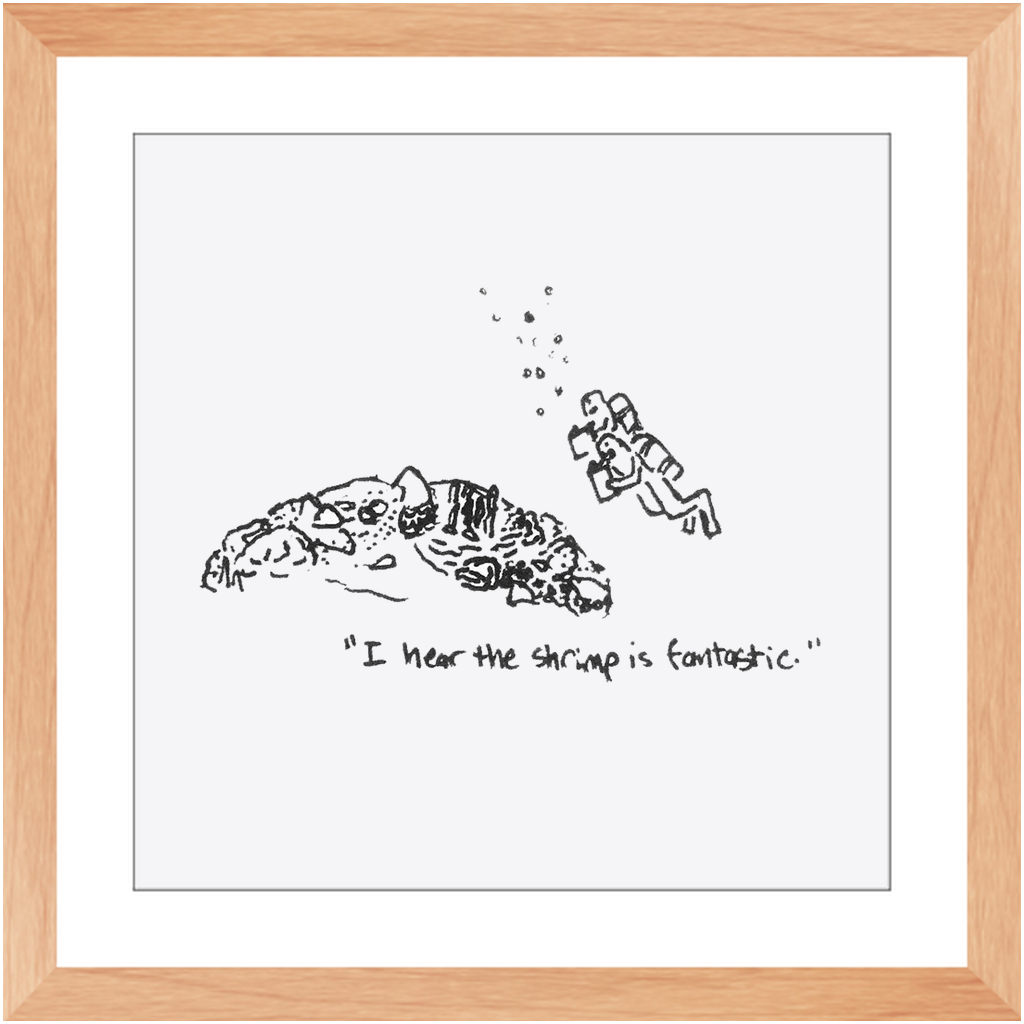 shrimp restaurant framed prints