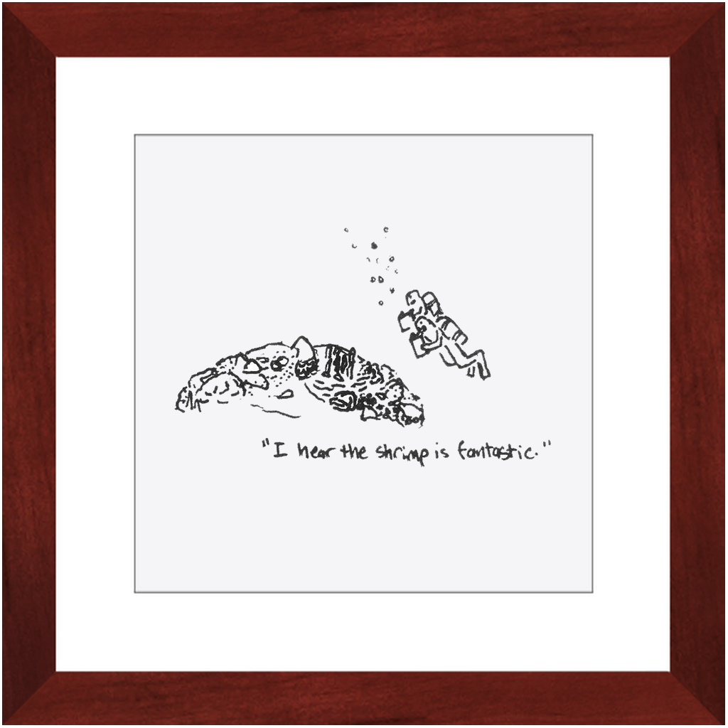 shrimp restaurant framed prints