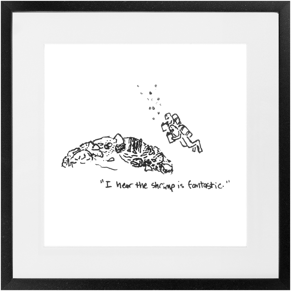 shrimp restaurant framed prints