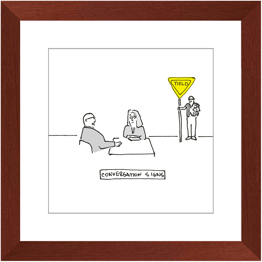 conversation sign framed print