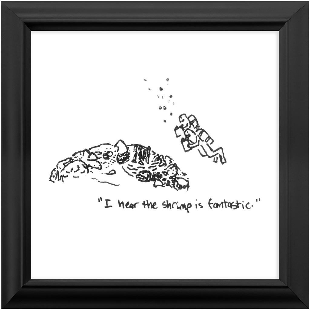 shrimp restaurant framed prints
