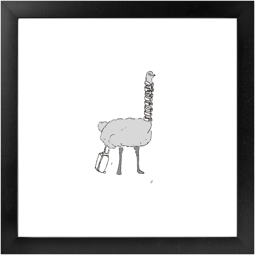 solo flying ostrich framed print