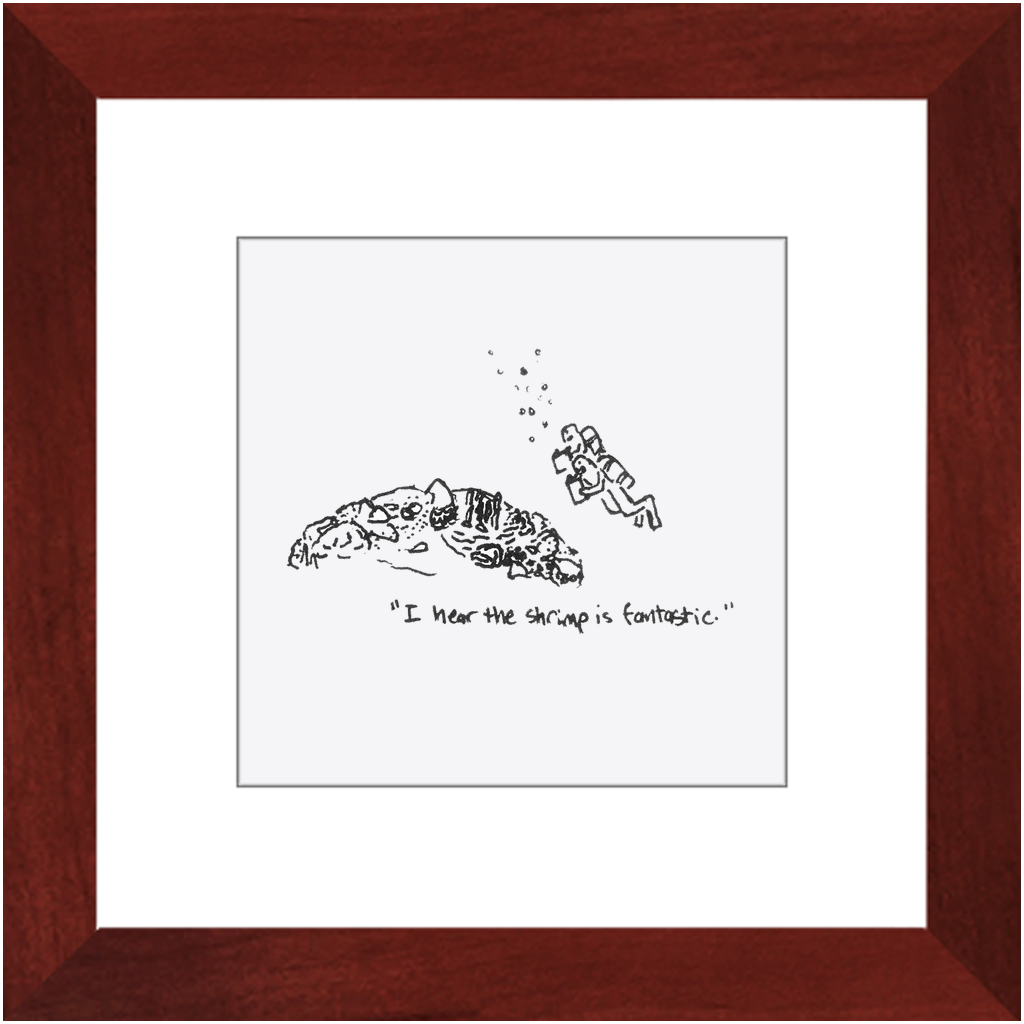 shrimp restaurant framed prints