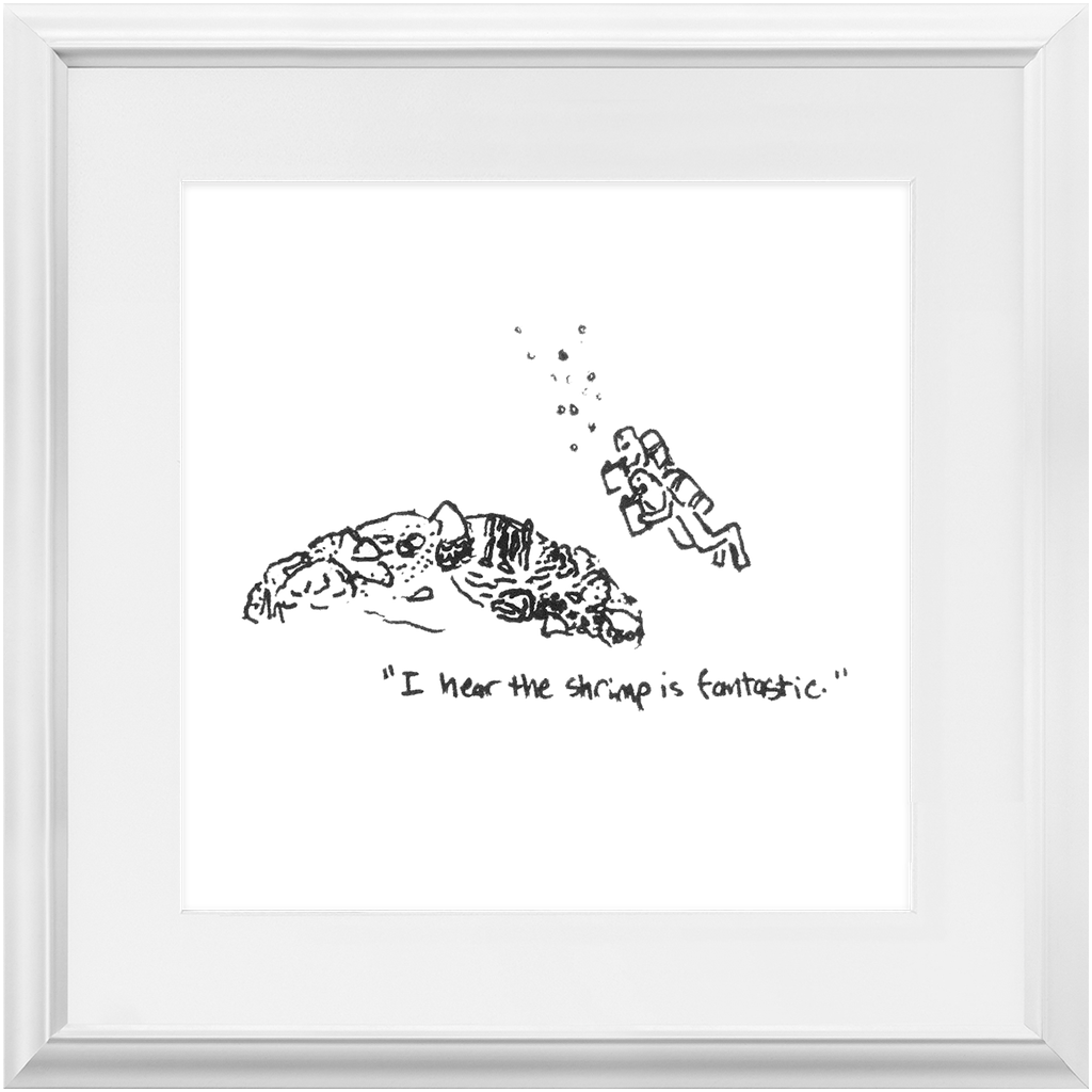 shrimp restaurant framed prints