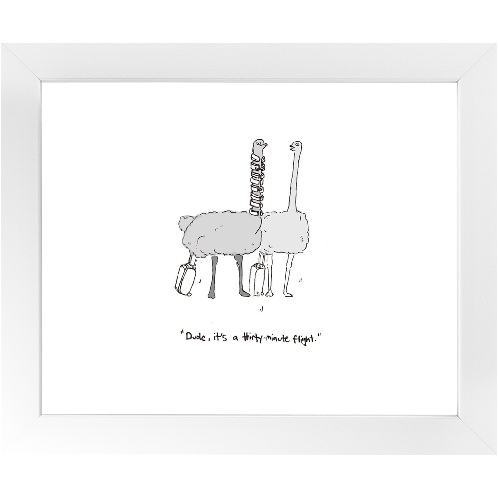 flying ostriches framed print