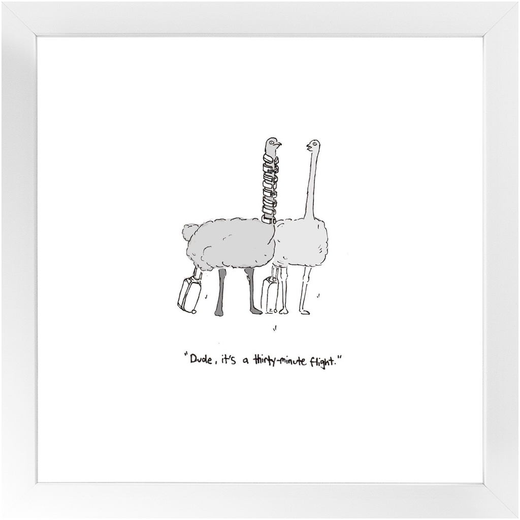 flying ostriches framed print