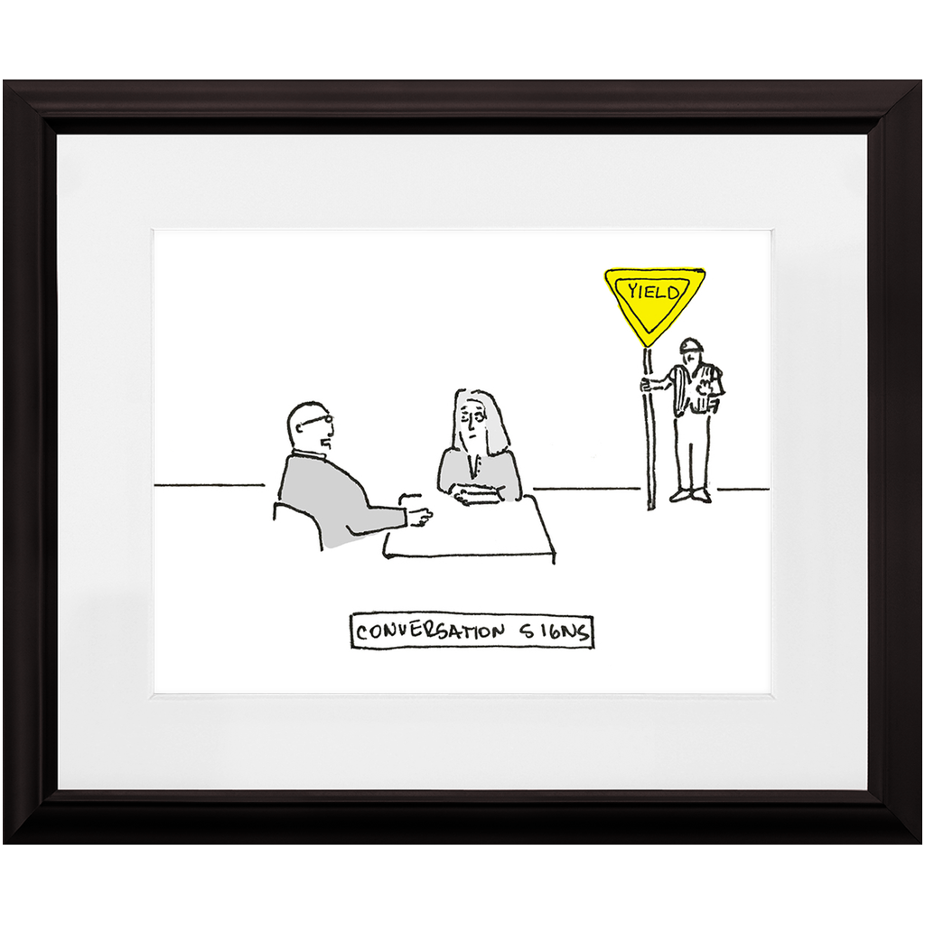 conversation sign framed print