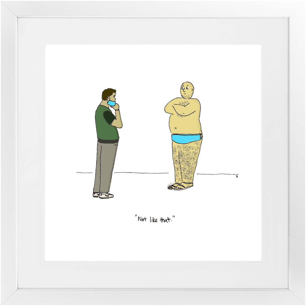 diaper mask framed print