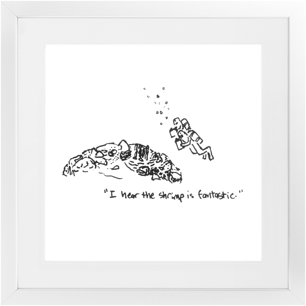 shrimp restaurant framed prints
