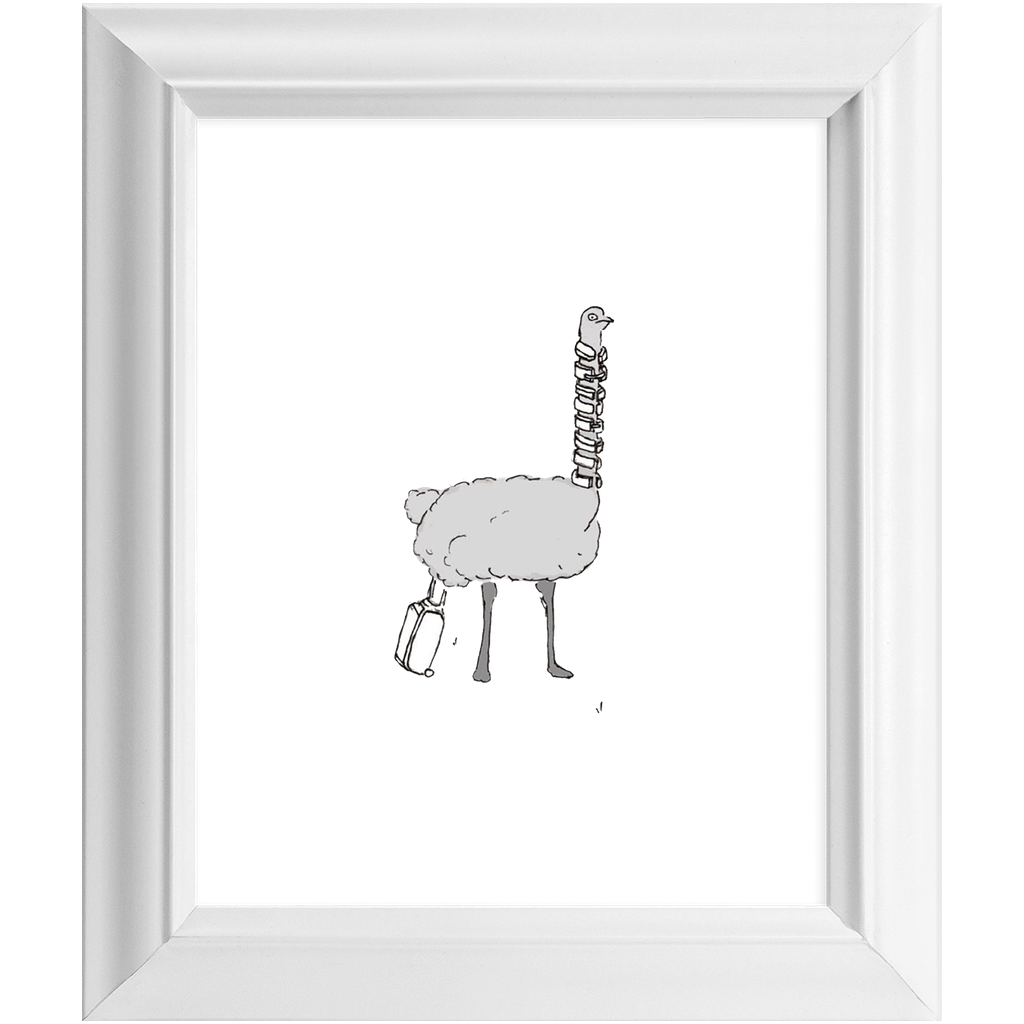 solo flying ostrich framed print