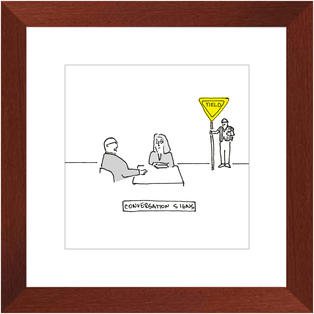 conversation sign framed print