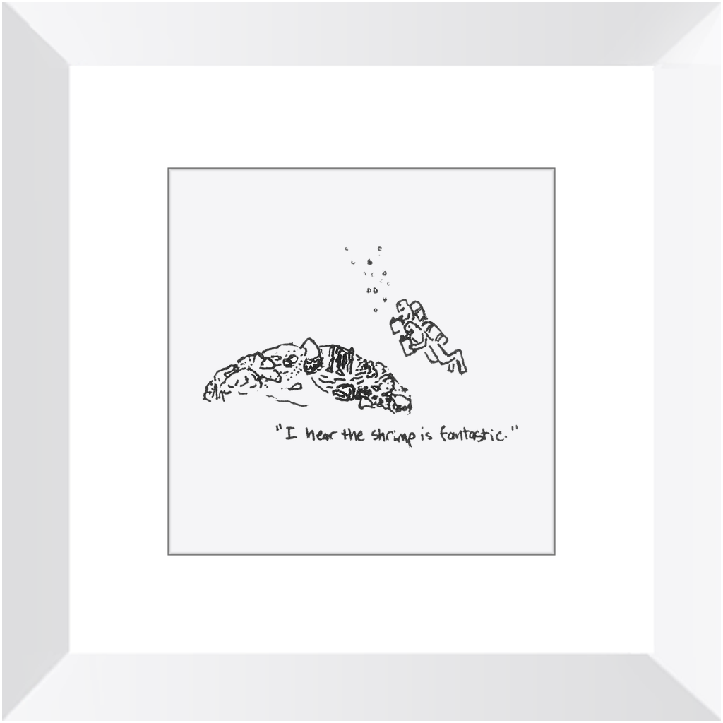 shrimp restaurant framed prints