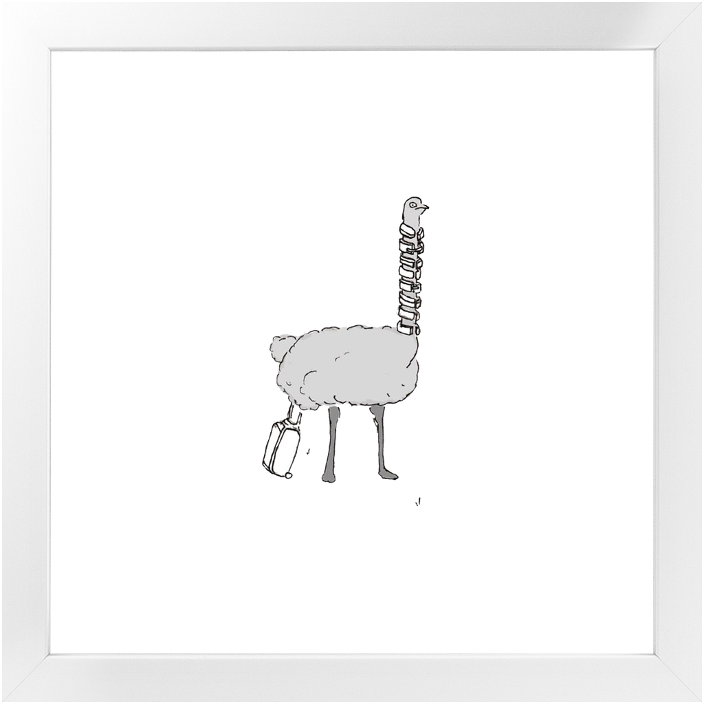 solo flying ostrich framed print