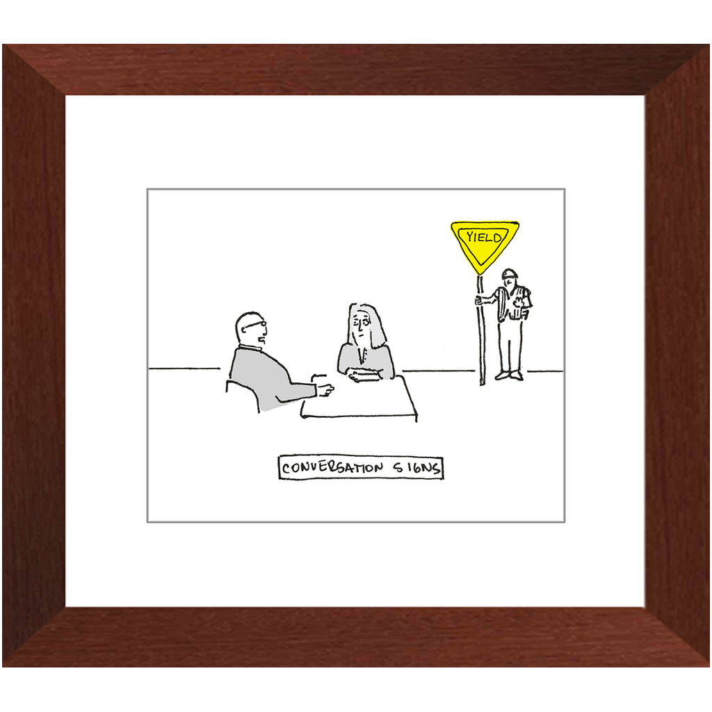 conversation sign framed print