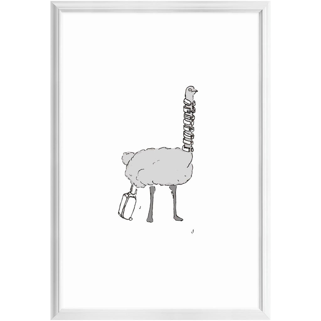 solo flying ostrich framed print