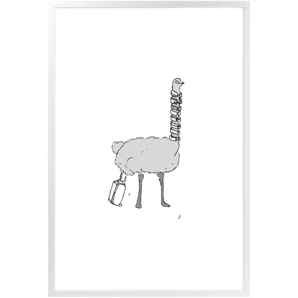 solo flying ostrich framed print