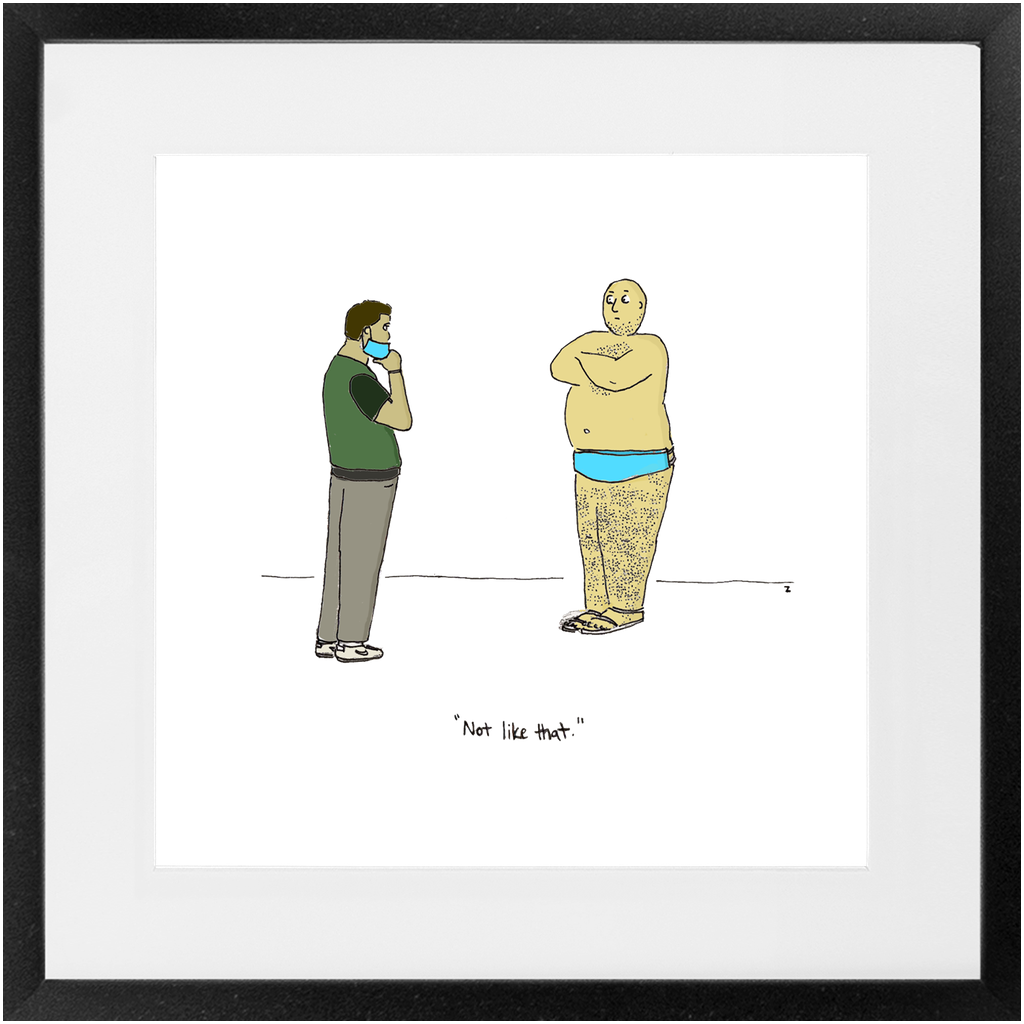 diaper mask framed print