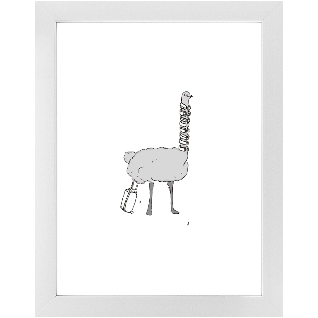 solo flying ostrich framed print