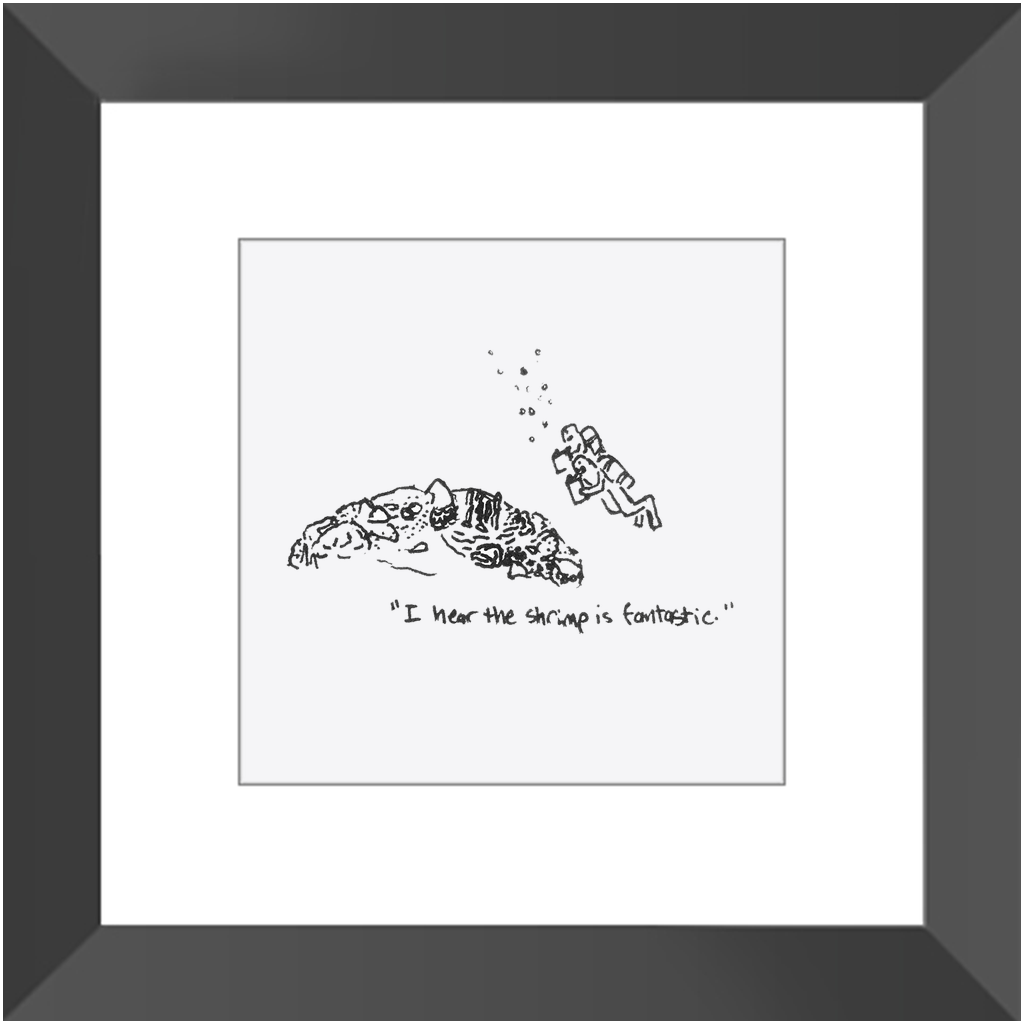 shrimp restaurant framed prints
