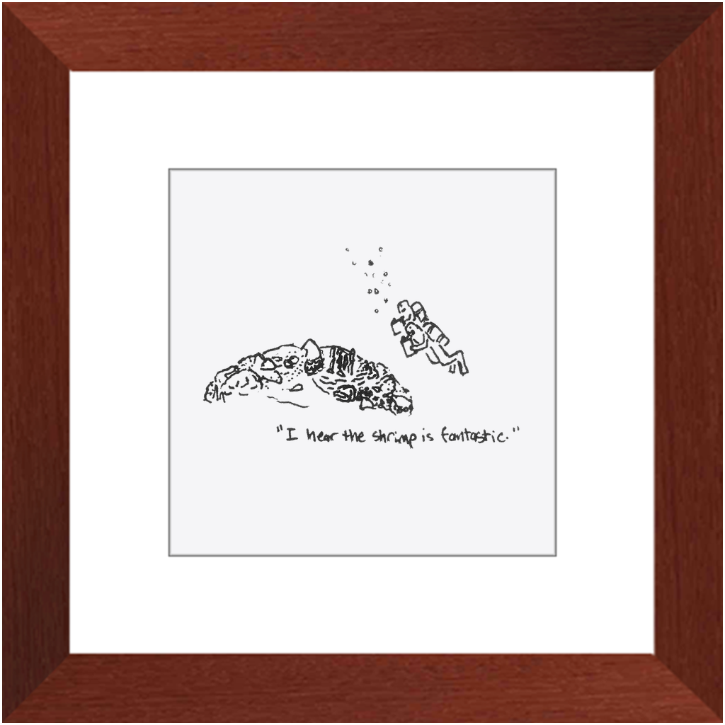 shrimp restaurant framed prints