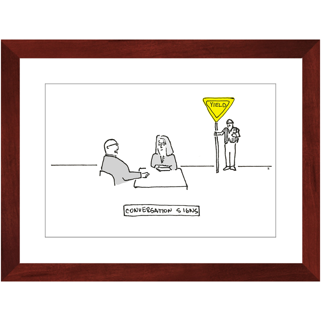 conversation sign framed print