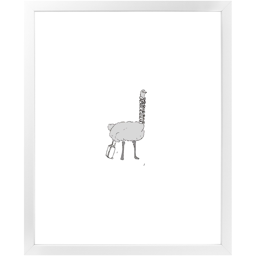 solo flying ostrich framed print