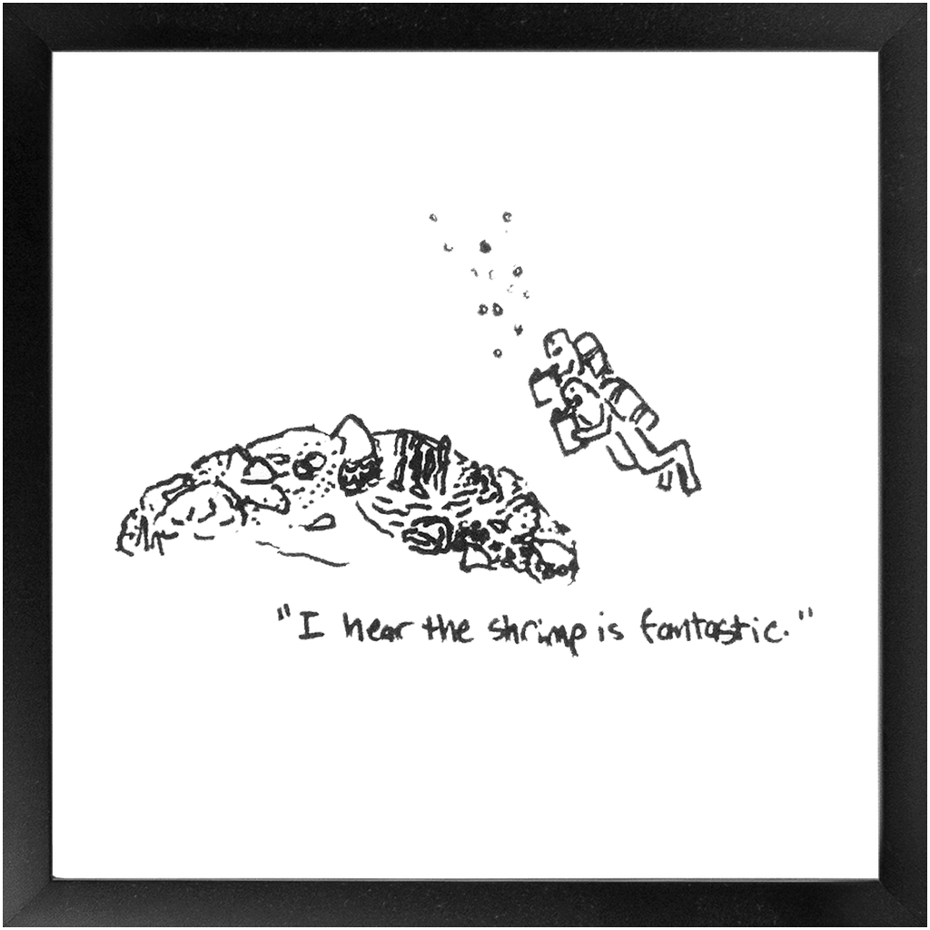 shrimp restaurant framed prints