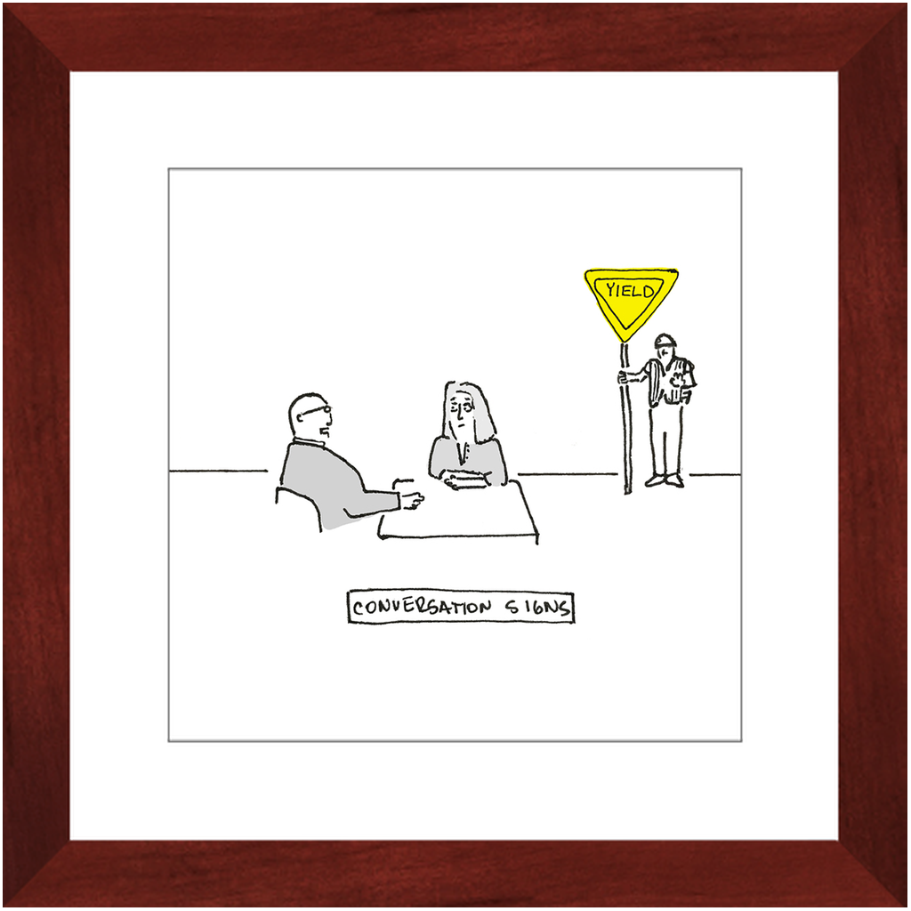 conversation sign framed print
