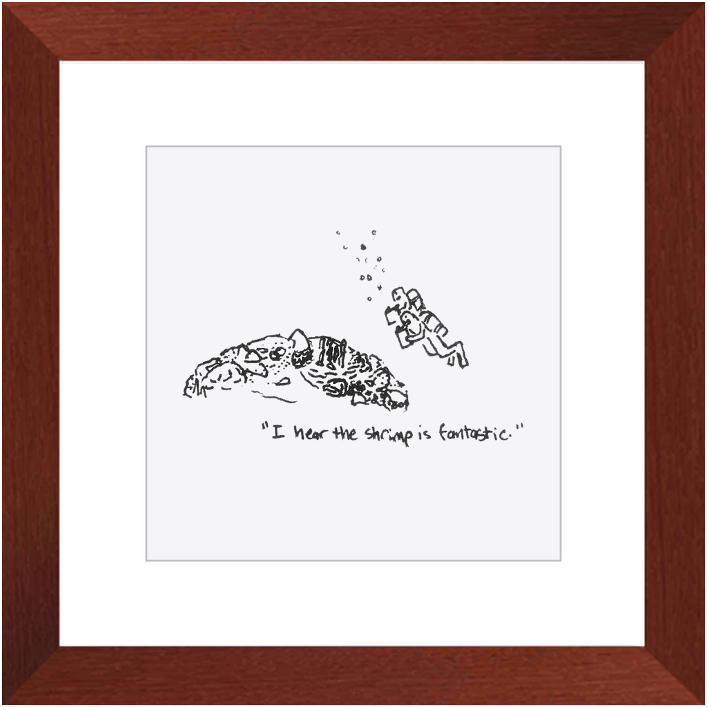shrimp restaurant framed prints