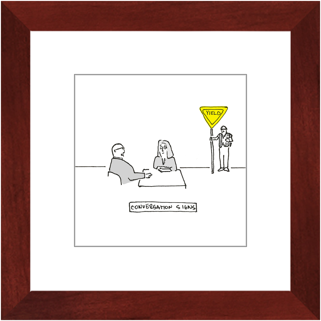conversation sign framed print