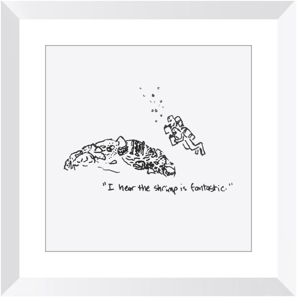 shrimp restaurant framed prints