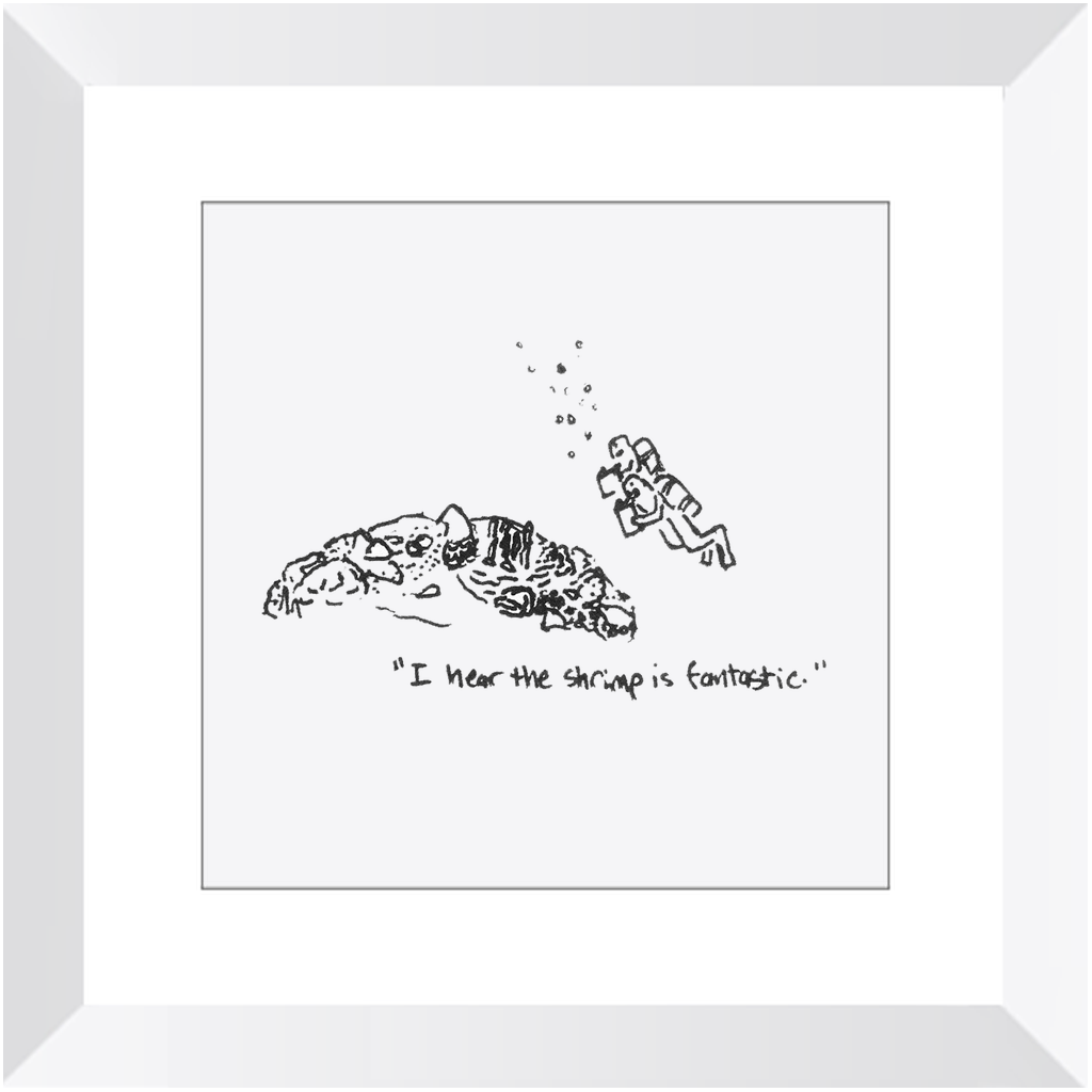 shrimp restaurant framed prints